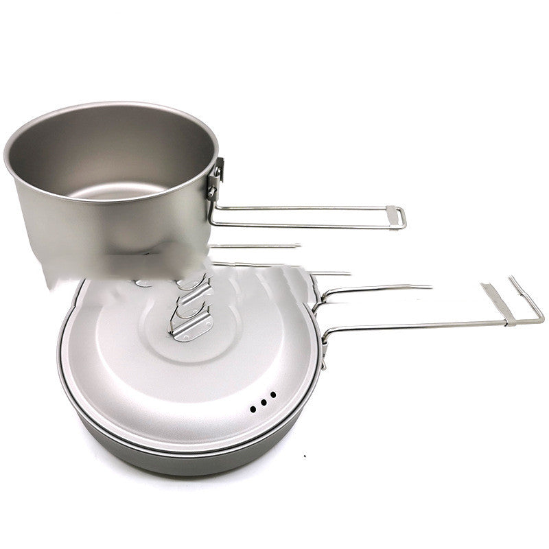 Pure Titanium Outdoor Set Pot Camping Titanium Pot Folding