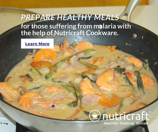 Using Nutricraft Cookware, prepare nutritious meals for malaria sufferers.